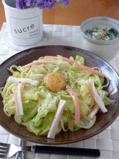 時短☆春キャベツの卵パスタ&スープ☆節水-レシピのメイン写真