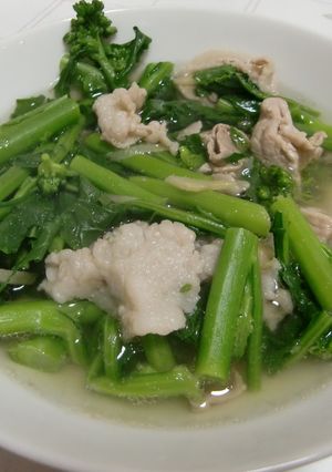 かき菜とお肉のうまうまスープ☆-レシピのメイン写真