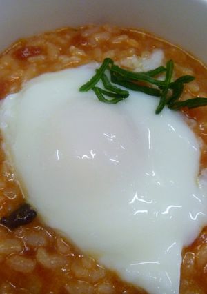 トマトのタコリゾット温泉卵のせ♪-レシピのメイン写真