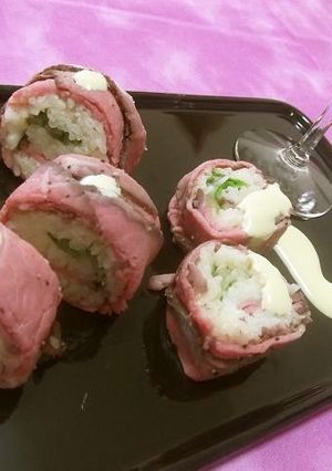 簡単豪華★ローストビーフ de 巻き寿司-レシピのメイン写真