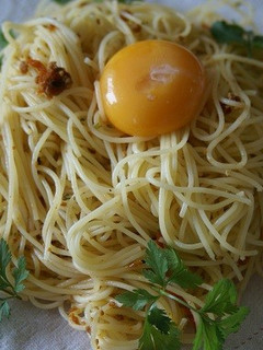 ふりかけ釜玉パスタ -レシピのメイン写真