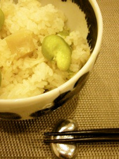 ほたて缶&そら豆の炊き込みごはん-レシピのメイン写真