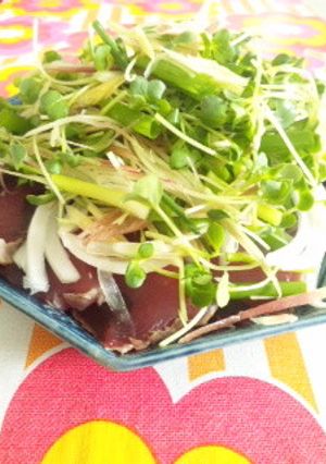 超簡単!薬味たっぷり鰹のたたきサラダ風-レシピのメイン写真