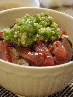 漬けマグロ丼オクラのせ。-レシピのメイン写真