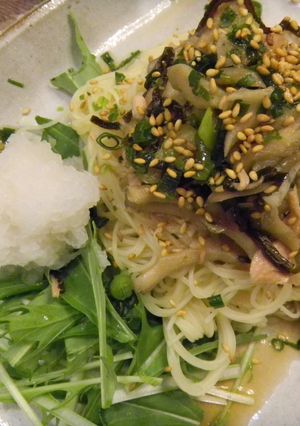 舞茸&ツナ和風冷製パスタ 大根おろし添え-レシピのメイン写真