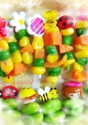 キャラ弁に☆簡単ミックスベジタブル串-レシピのメイン写真