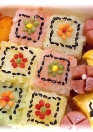 キューブ型で小花弁当 ②-レシピのメイン写真