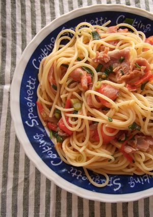 超特急！生ハムと小葱のトマトパスタ。-レシピのメイン写真