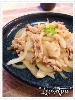 新玉ねぎと豚肉の昆布茶炒め-レシピのメイン写真