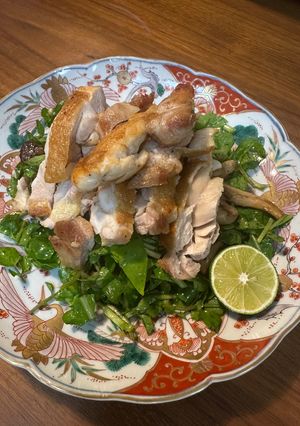 松茸と鶏ももローストの香り立つサラダ-レシピのメイン写真