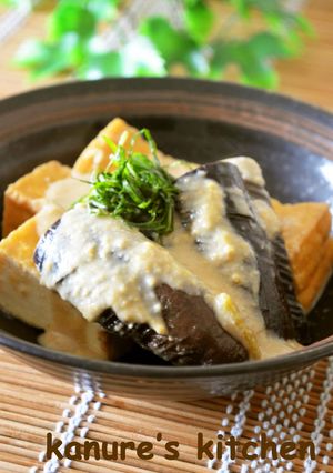 簡単♡なすと厚揚げの炒め煮　ごま味噌風味-レシピのメイン写真