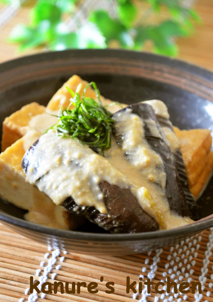 簡単♡なすと厚揚げの炒め煮　ごま味噌風味-レシピのメイン写真
