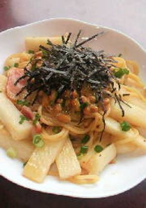 簡単ﾗﾝﾁ！めんつゆで和風納豆パスタ★-レシピのメイン写真