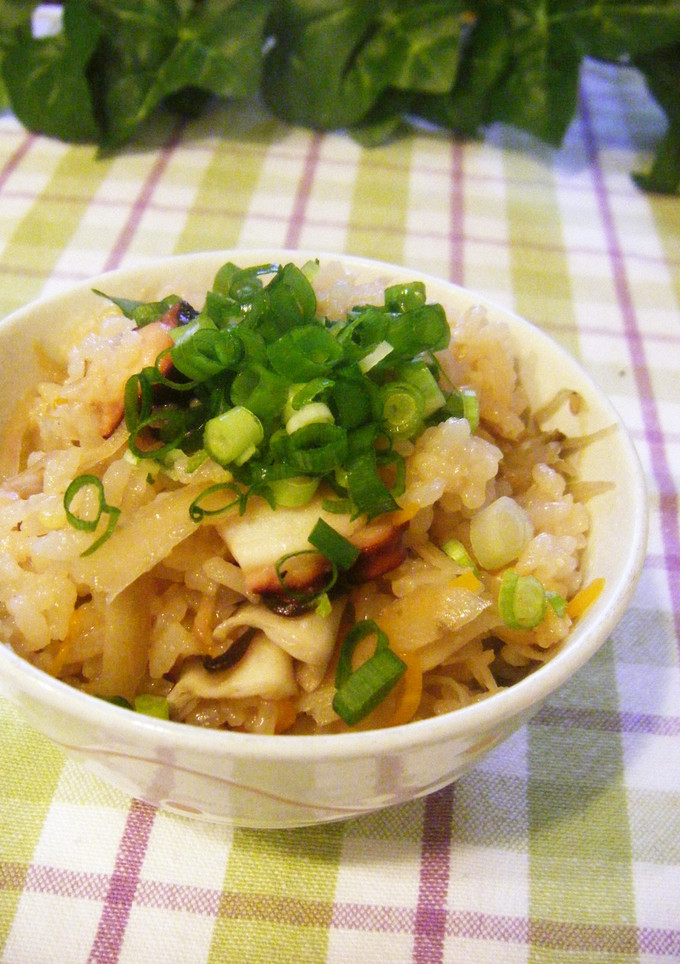 具だくさんタコの炊き込みご飯-レシピのメイン写真
