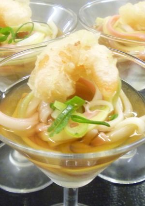 カクテルうどんゼリー海老天のせ♪-レシピのメイン写真
