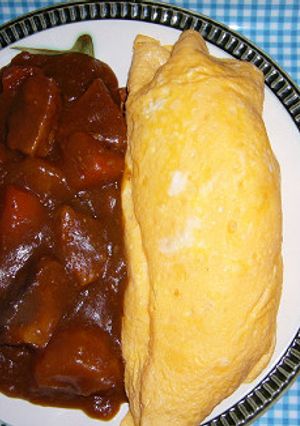 かつおたたき使用　カレーオムライス-レシピのメイン写真