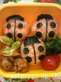 てんとうむしおにぎり♪キャラ弁♪幼稚園弁-レシピのメイン写真