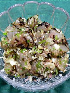 ヒラメの塩昆布漬けの香味野菜和え-レシピのメイン写真
