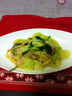 春キャベツとほうれん草、鶏肉のパスタ♪-レシピのメイン写真