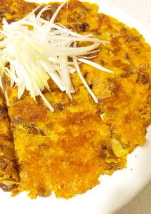 天ぷら粉でサックリ☆納豆キムチーズチヂミ-レシピのメイン写真