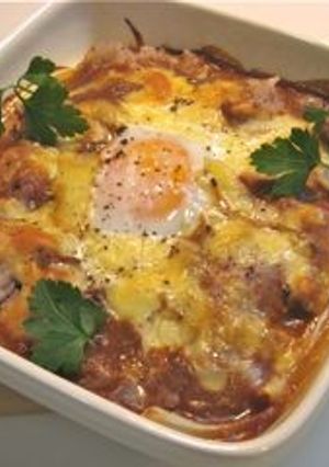レトルトで◎半熟卵の焼きカレー-レシピのメイン写真