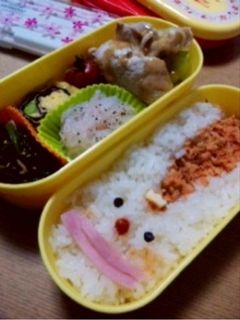 簡単ありがとうさぎ弁当♪ぽぽぽぽーん!-レシピのメイン写真