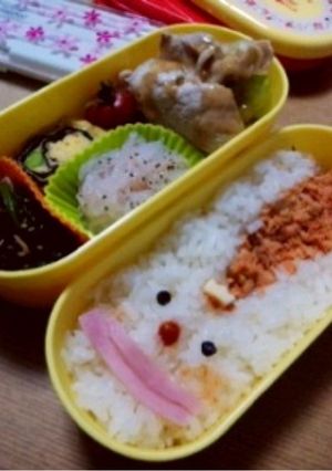 簡単ありがとうさぎ弁当♪ぽぽぽぽーん！-レシピのメイン写真