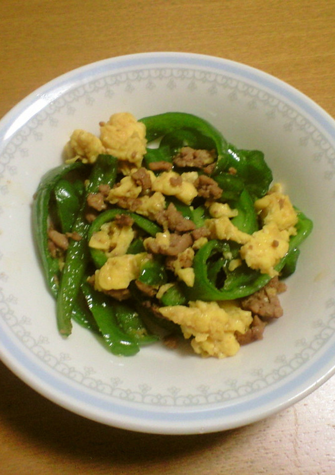 豚丼のタレで作るピーマンと卵の炒めもの-レシピのメイン写真