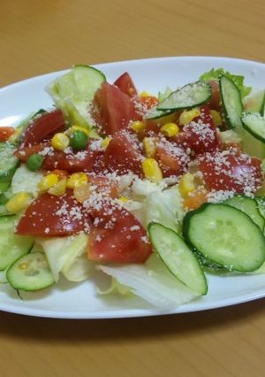 ミックスベジタブルで簡単トマトサラダ-レシピのメイン写真