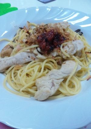絶品☆鶏と梅干しの和風パスタ-レシピのメイン写真