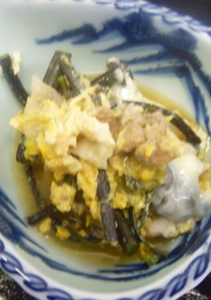 わらびとぶた肉の卵とじの煮物♪-レシピのメイン写真