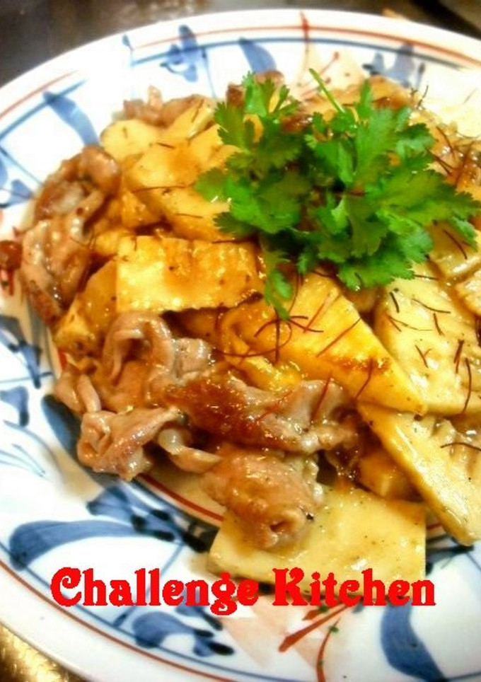 竹の子と豚肉の山椒風味炒め♪-レシピのメイン写真