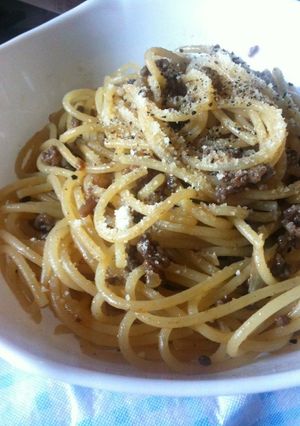 牛ひき肉のスパゲティ-レシピのメイン写真