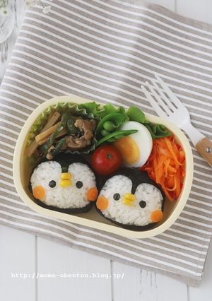 簡単キャラ弁☆ペンギンおにぎり♪-レシピのメイン写真