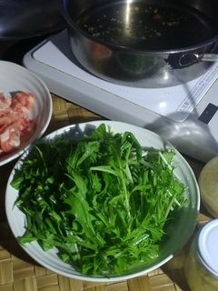 10分クッキング 豚肉水菜なべ-レシピのメイン写真
