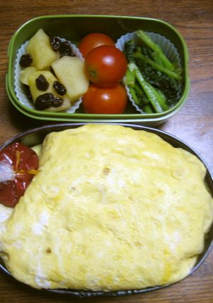 お弁当にオムライスをきれいに入れる方法-レシピのメイン写真