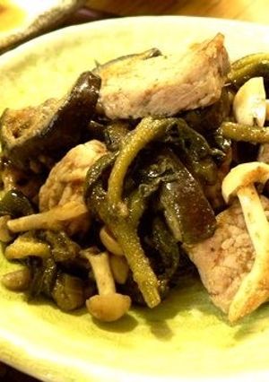 塩豚となすびのかつお節炒め-レシピのメイン写真