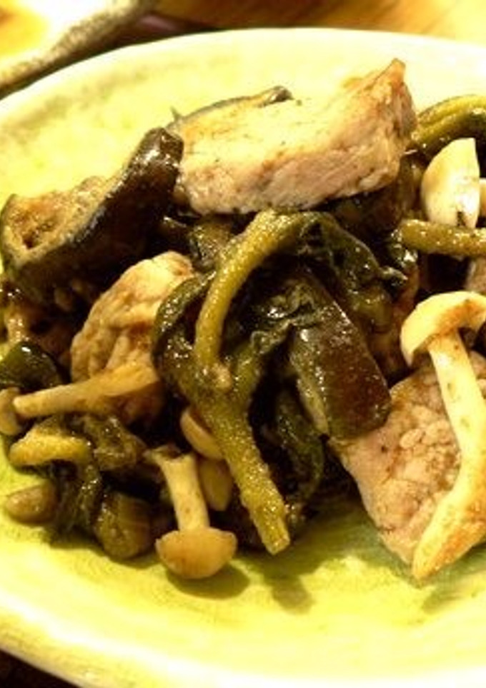 塩豚となすびのかつお節炒め-レシピのメイン写真
