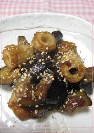 お弁当に♪ちくわと茄子の甘辛-レシピのメイン写真