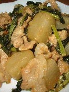 大根と豚肉のしょう油炒め-レシピのメイン写真
