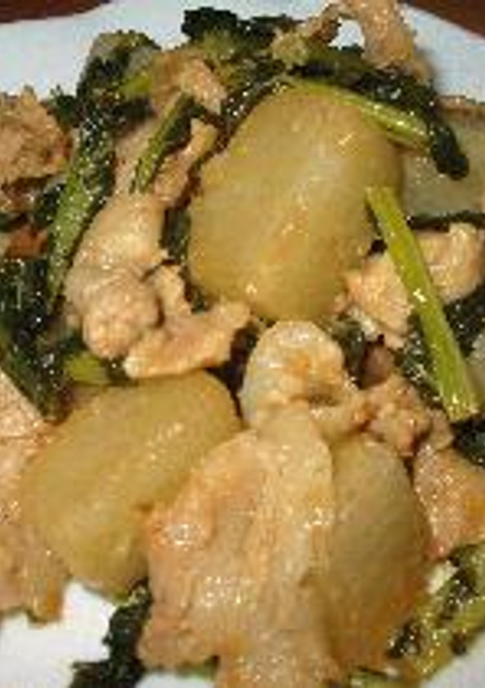 大根と豚肉のしょう油炒め-レシピのメイン写真