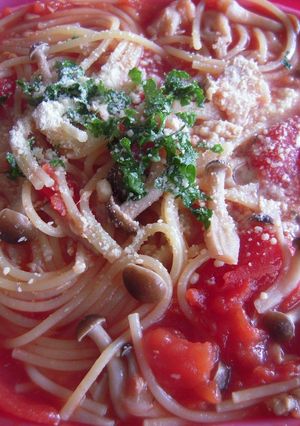 シリコンスチーマーで！トマトソースパスタ-レシピのメイン写真