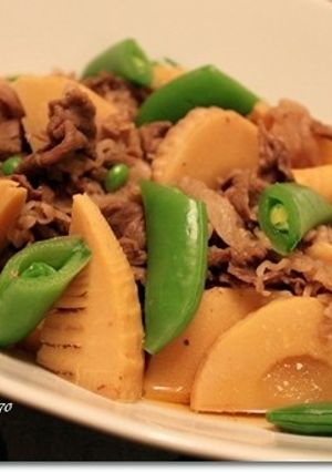 筍と牛肉、スナップエンドウの煮物-レシピのメイン写真