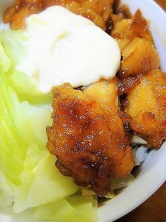 唐揚げとマヨソースで簡単カラマヨ丼♡-レシピのメイン写真