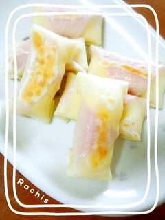 餃子の皮で簡単!ハムとチーズの包み焼き♪-レシピのメイン写真
