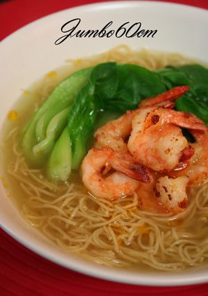 カリカリ海老とチンゲン菜の香港ラーメン-レシピのメイン写真