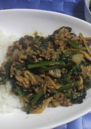 ほうれん草としめじの簡単ドライカレー☆-レシピのメイン写真