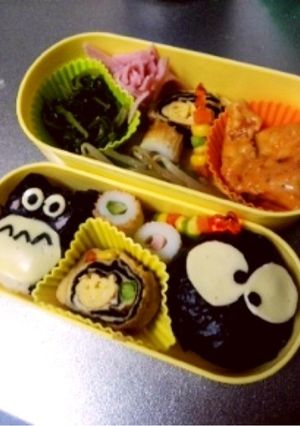 キャラ弁♪トトロ＆まっくろくろすけ-レシピのメイン写真