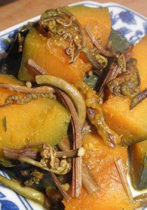 わらびとかぼちゃの煮物-レシピのメイン写真