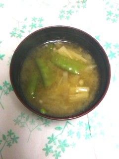 きぬさやとえのきと大根のみそ汁-レシピのメイン写真